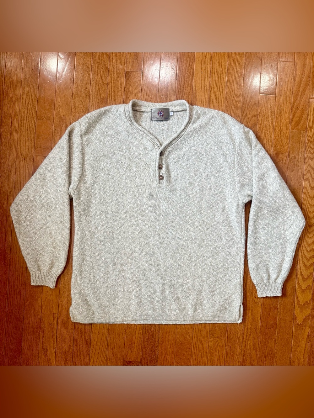 Vintage The Territory Ahead Men’s Large Henley Sweater Rollneck Wool Silk USA